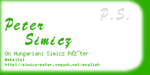 peter simicz business card